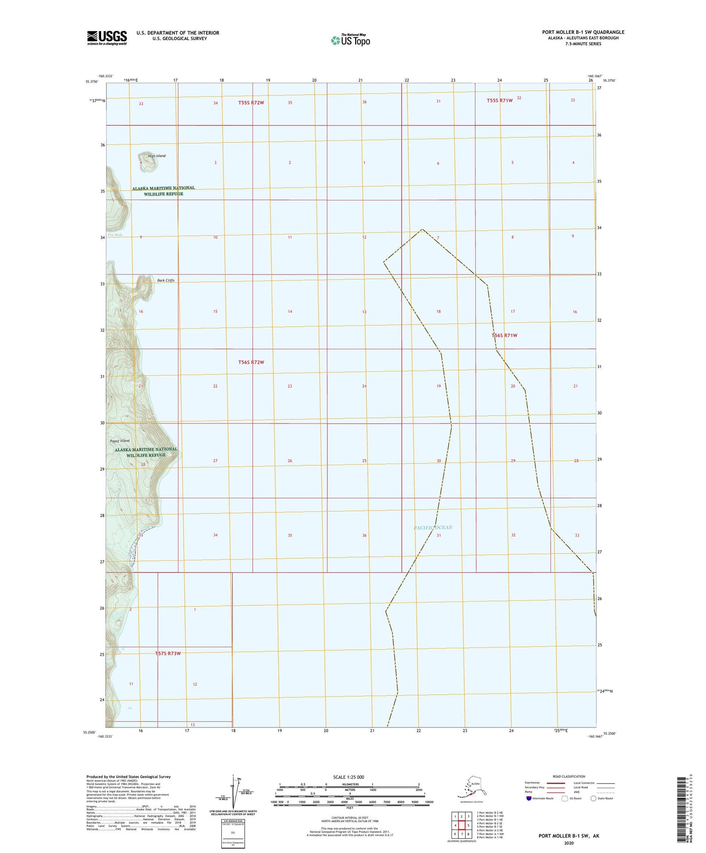 Port Moller B-1 SW Alaska US Topo Map Image