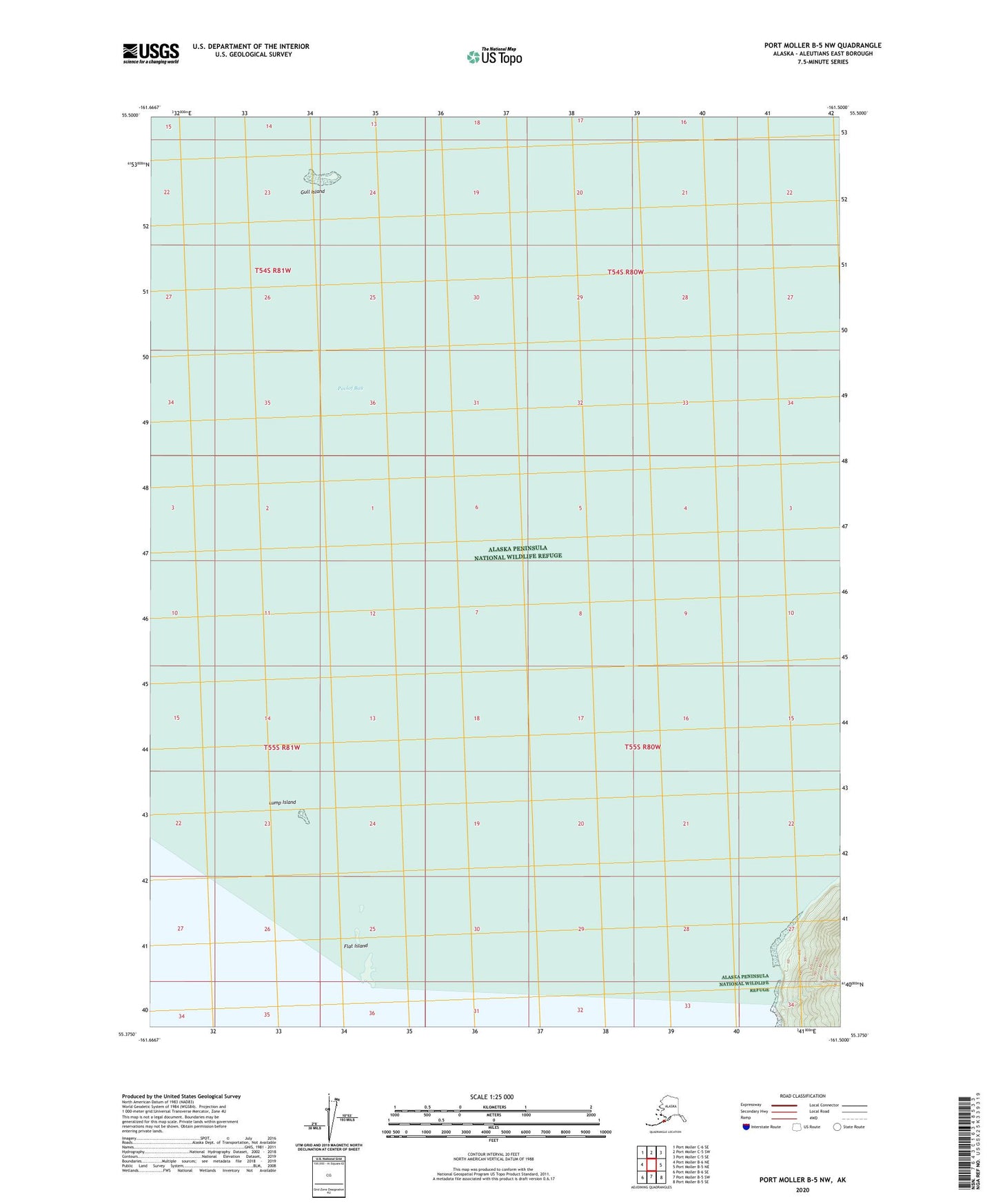 Port Moller B-5 NW Alaska US Topo Map Image