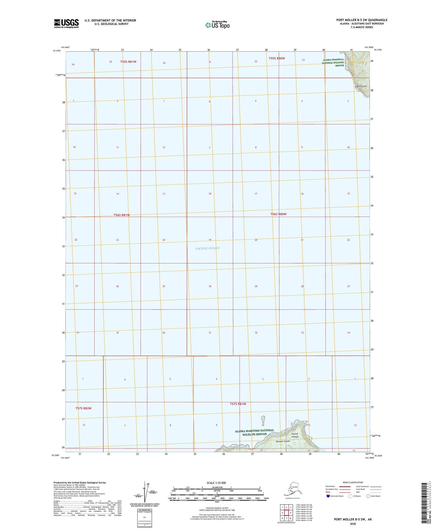 Port Moller B-5 SW Alaska US Topo Map Image
