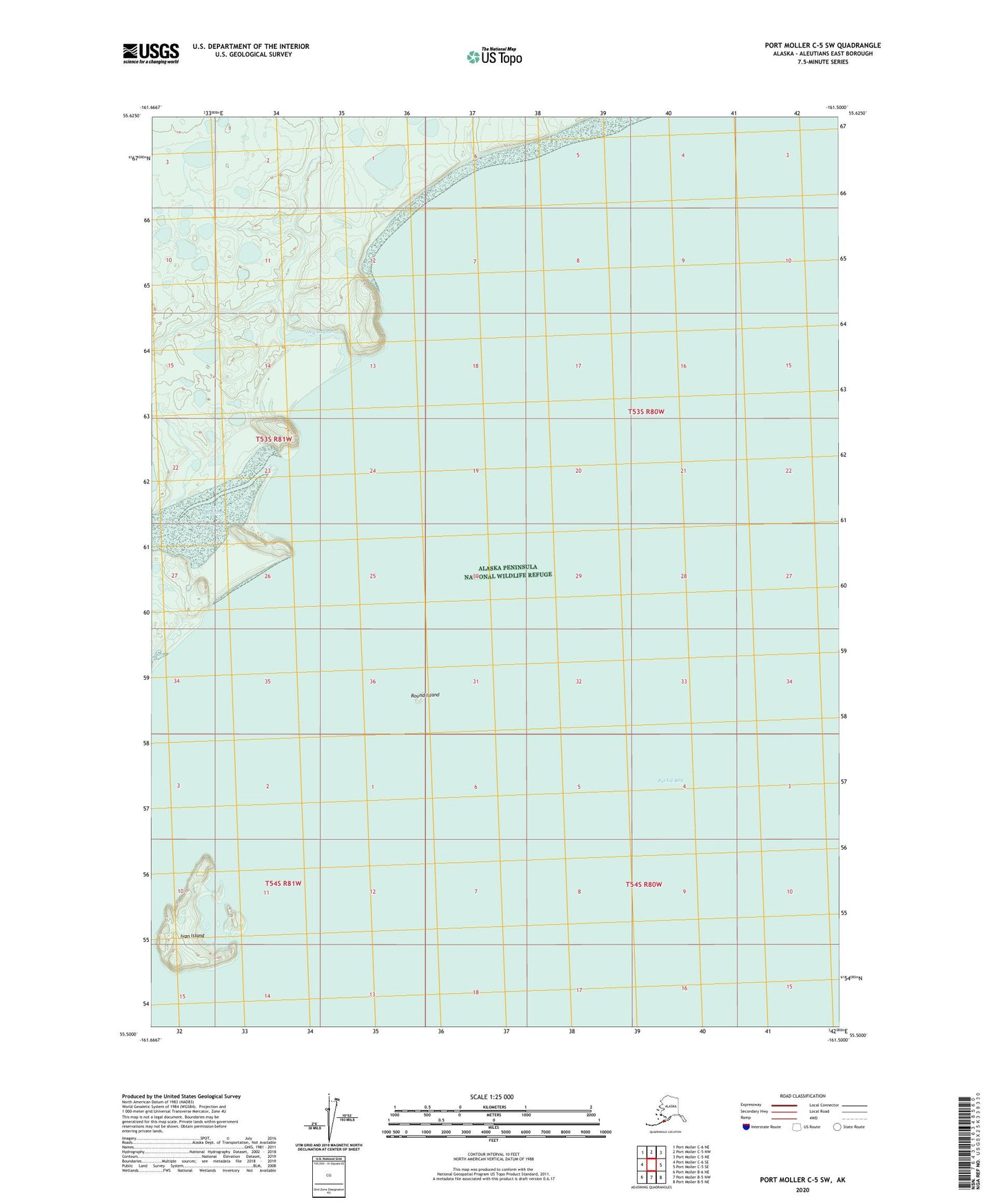 Port Moller C-5 SW Alaska US Topo Map Image