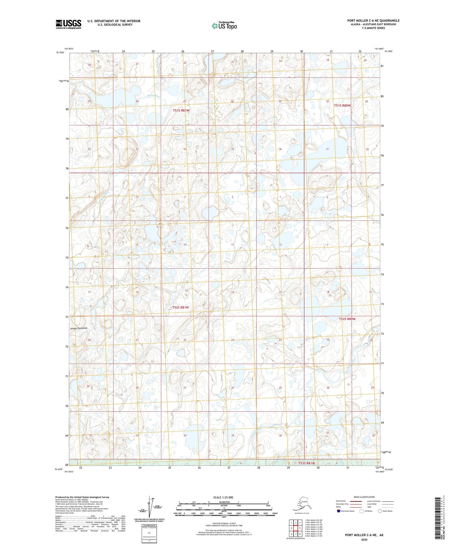 Port Moller C-6 NE Alaska US Topo Map Image