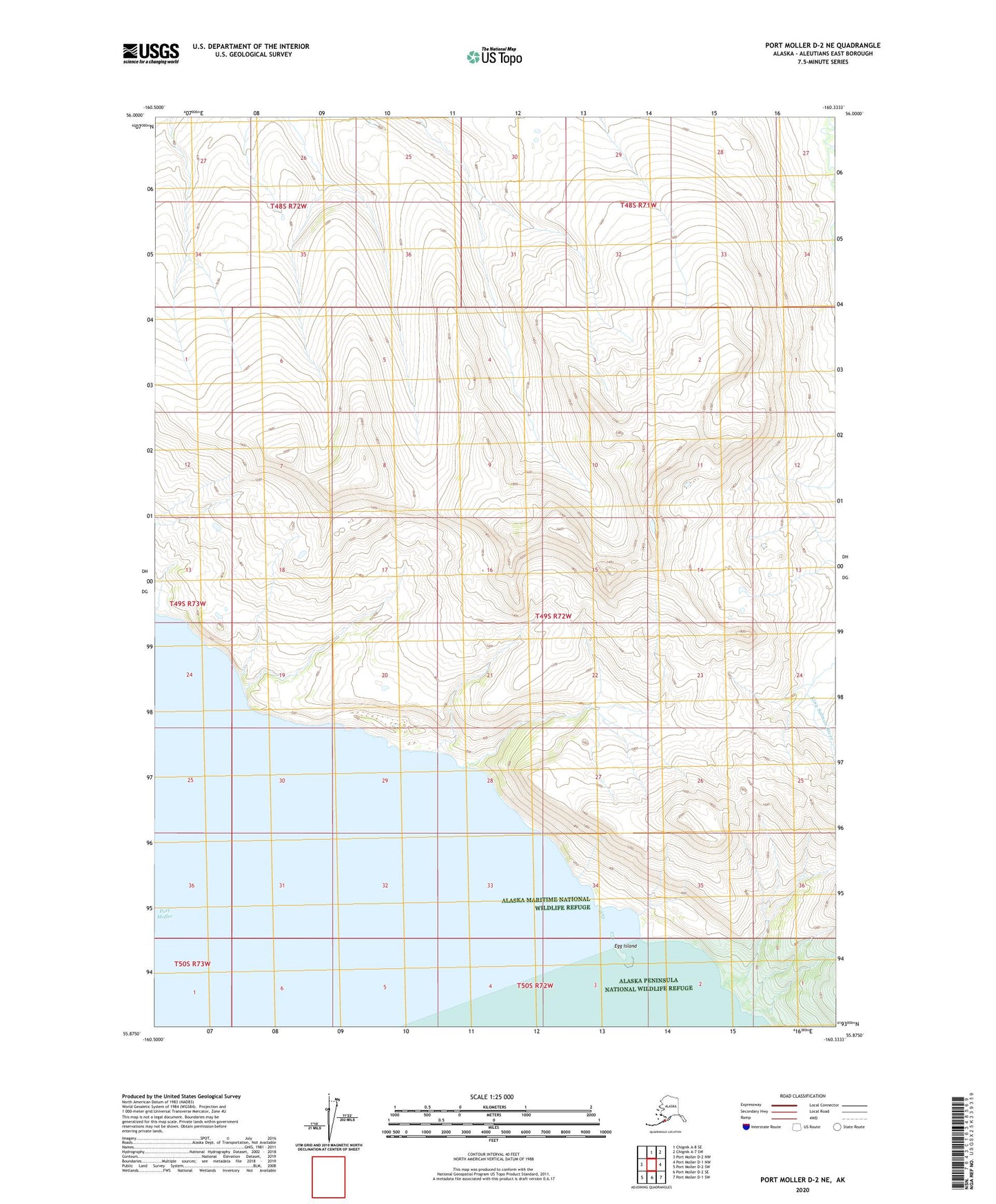Port Moller D-2 NE Alaska US Topo Map Image