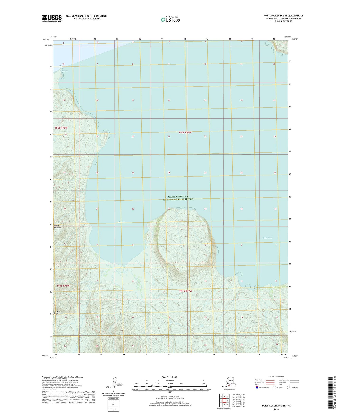 Port Moller D-2 SE Alaska US Topo Map Image