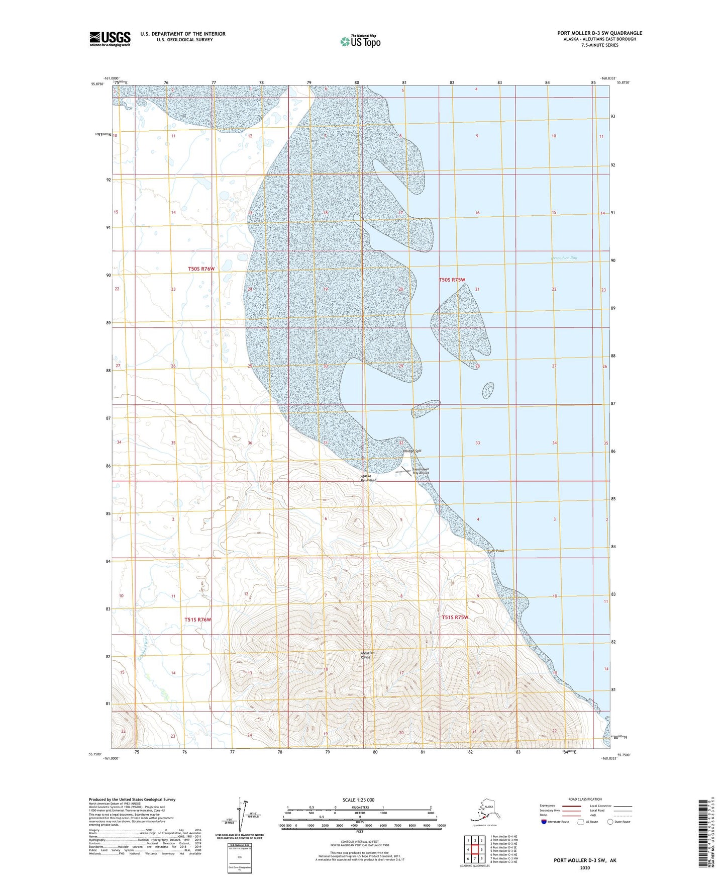 Port Moller D-3 SW Alaska US Topo Map Image