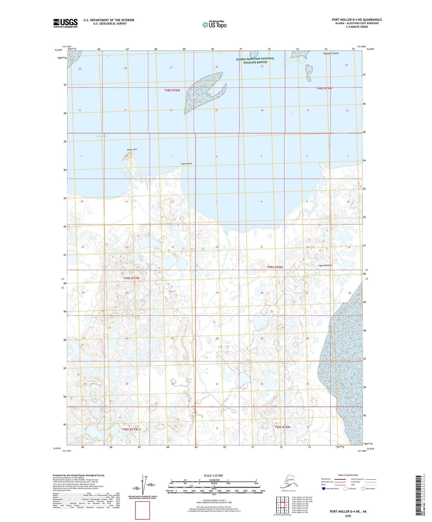 Port Moller D-4 NE Alaska US Topo Map Image