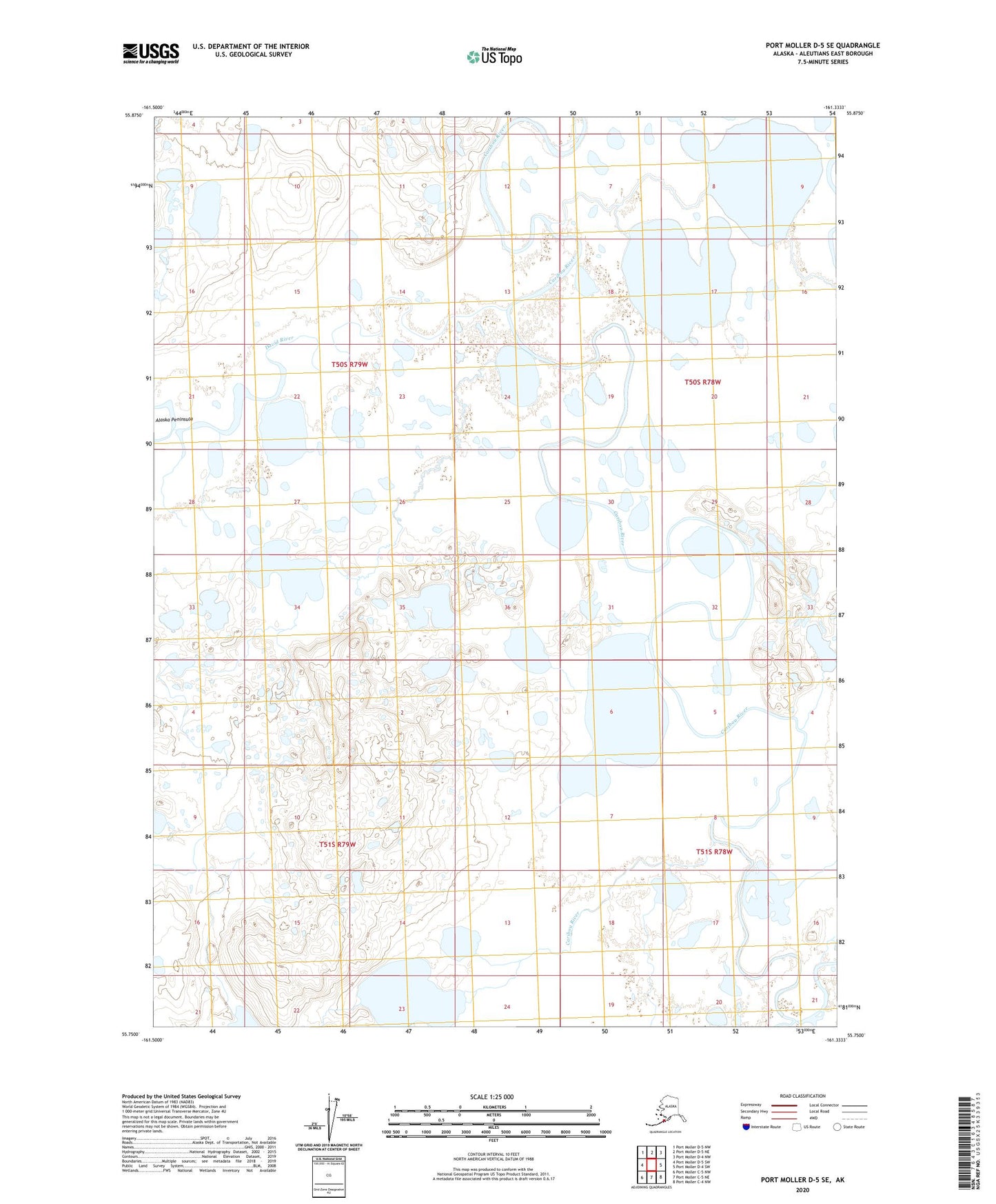 Port Moller D-5 SE Alaska US Topo Map Image