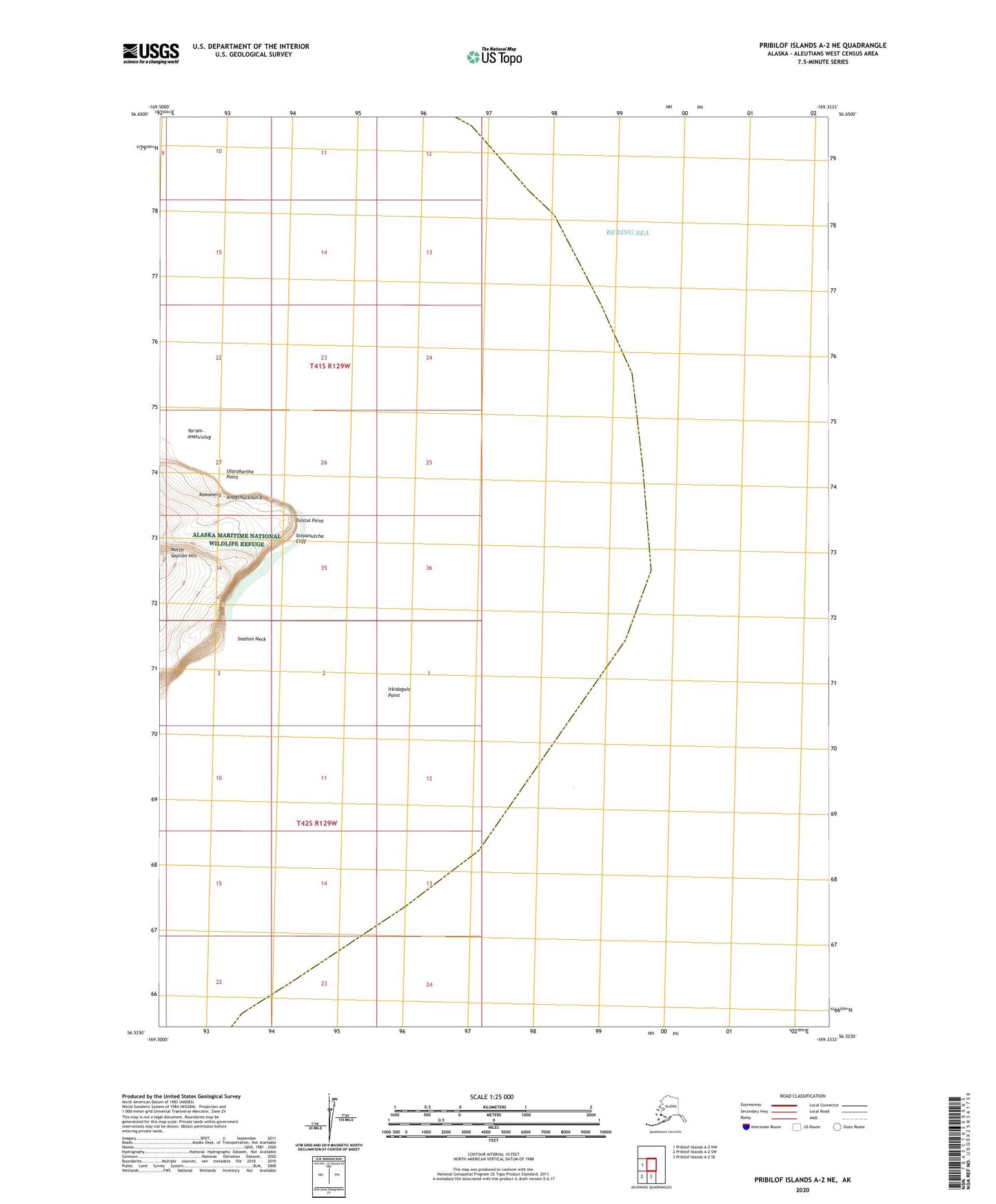 Pribilof Islands A-2 NE Alaska US Topo Map Image