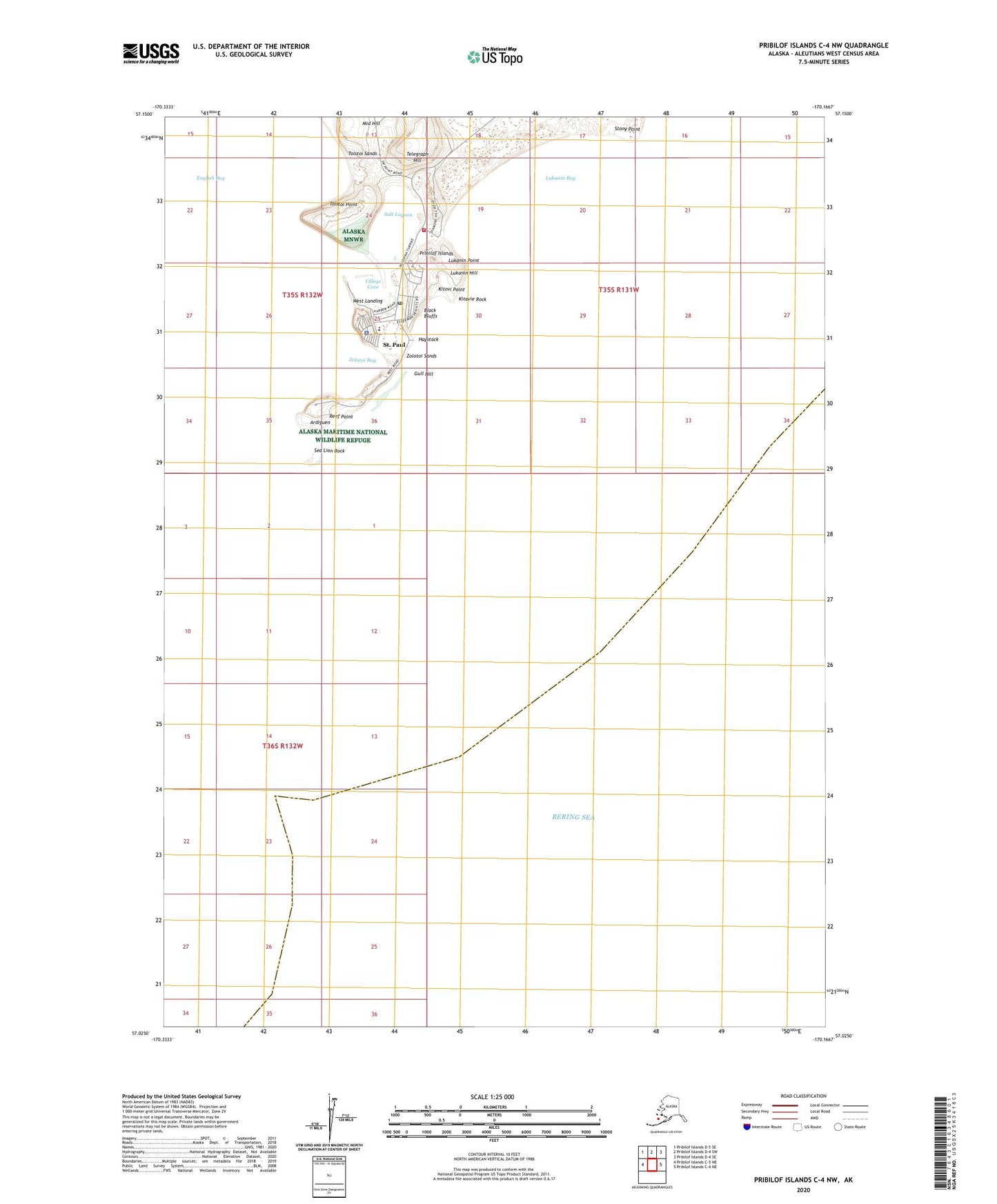 Pribilof Islands C-4 NW Alaska US Topo Map Image