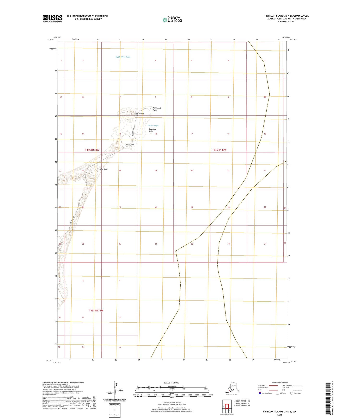Pribilof Islands D-4 SE Alaska US Topo Map Image