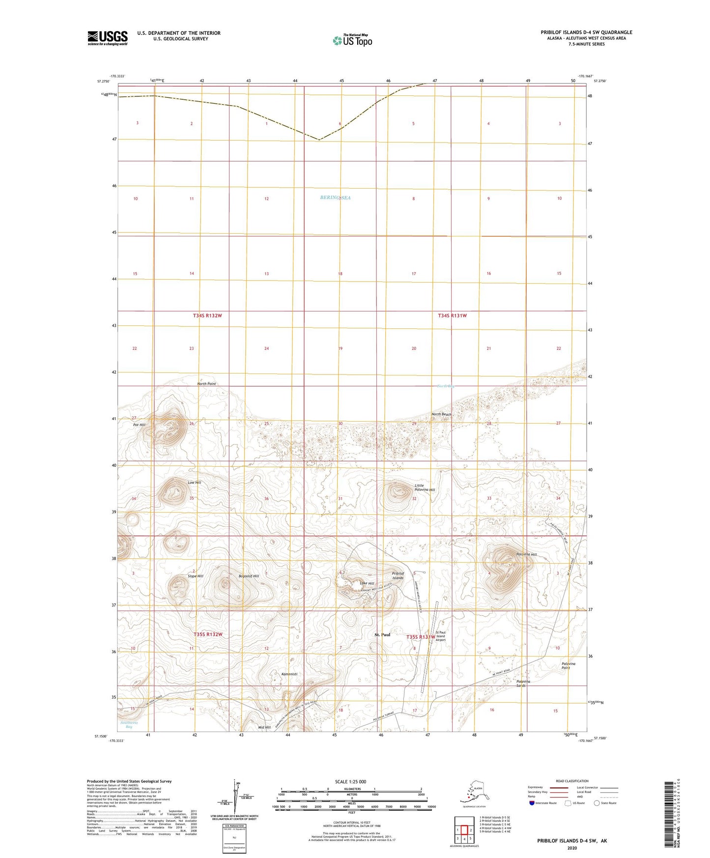 Pribilof Islands D-4 SW Alaska US Topo Map Image