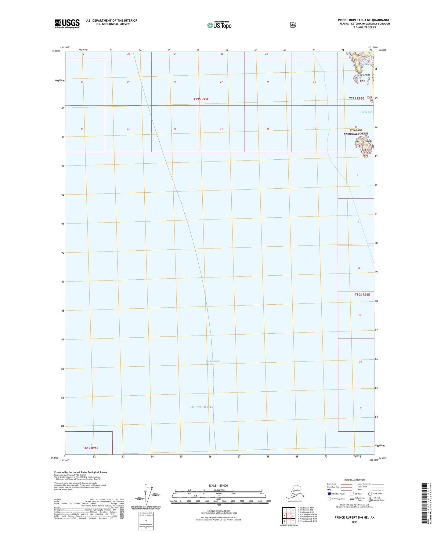 Prince Rupert D-4 NE Alaska US Topo Map Image