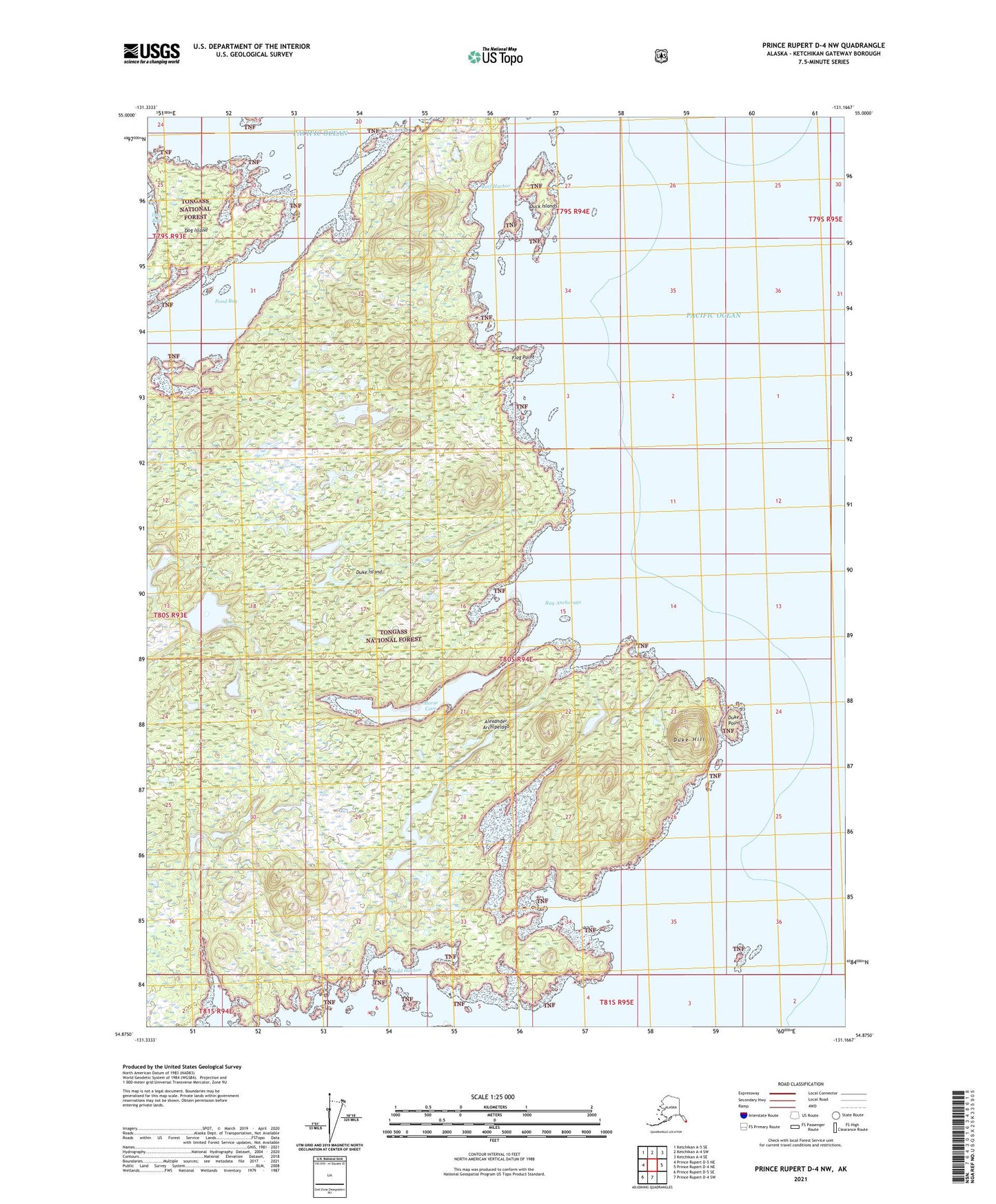 Prince Rupert D-4 NW Alaska US Topo Map Image