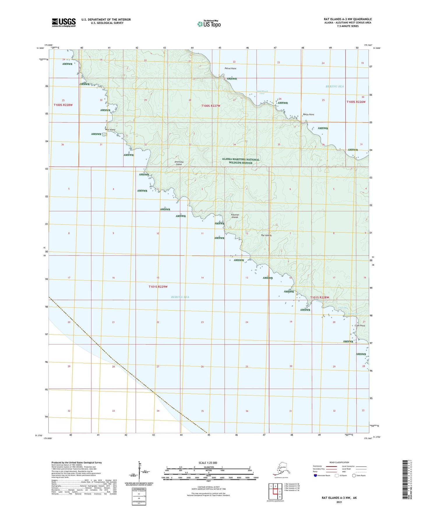 Rat Islands A-3 NW Alaska US Topo Map Image