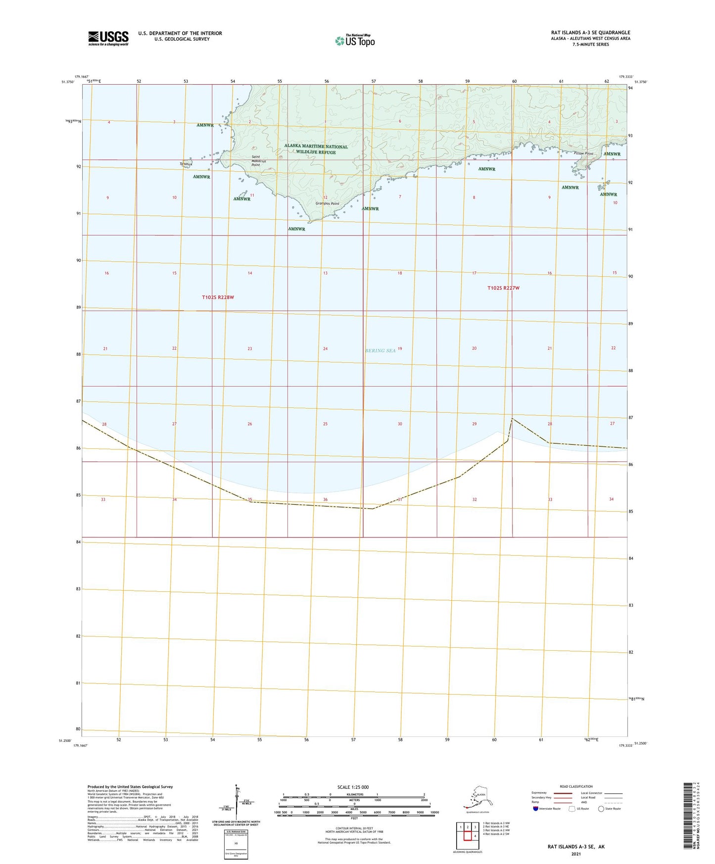 Rat Islands A-3 SE Alaska US Topo Map Image