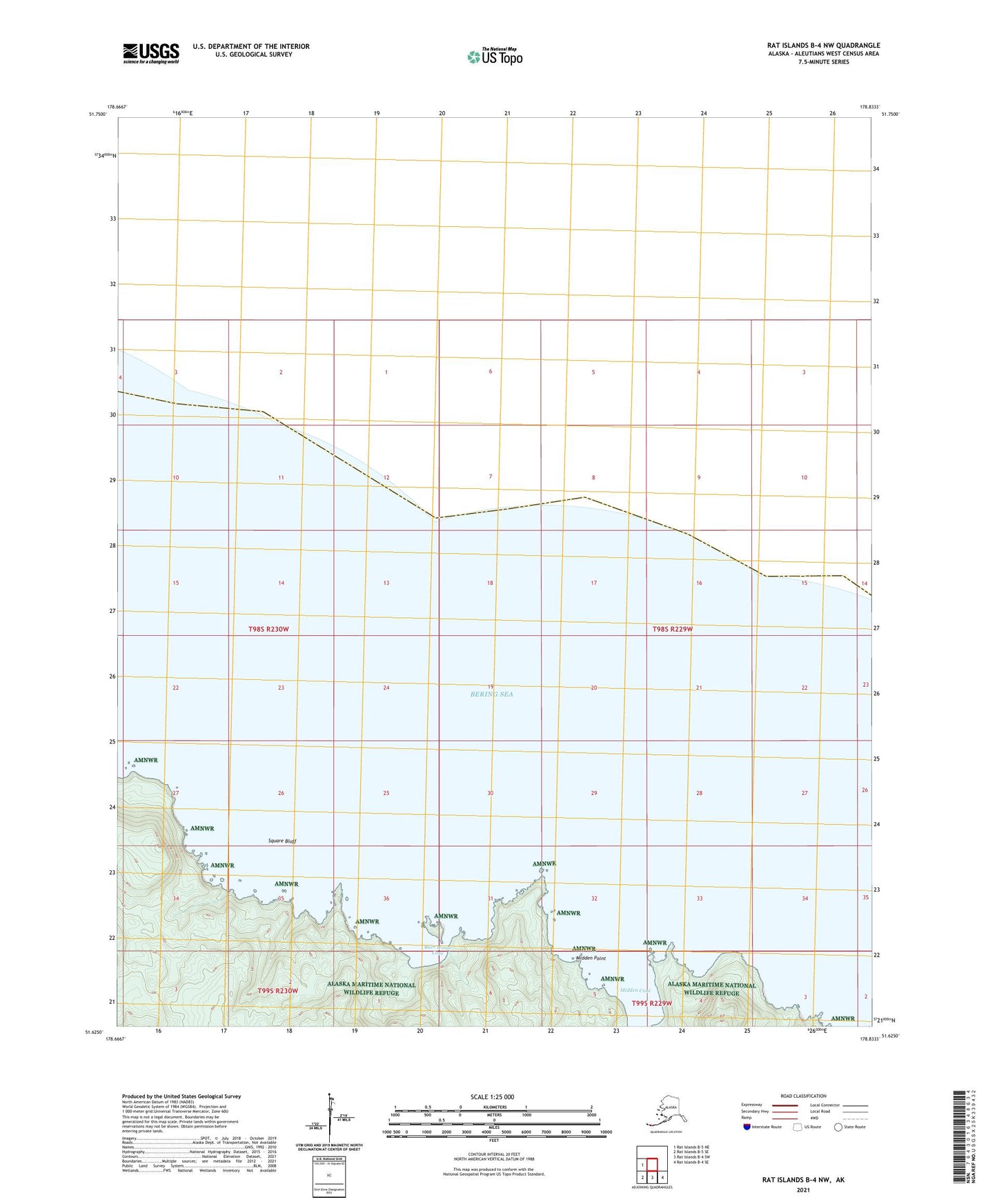 Rat Islands B-4 NW Alaska US Topo Map Image