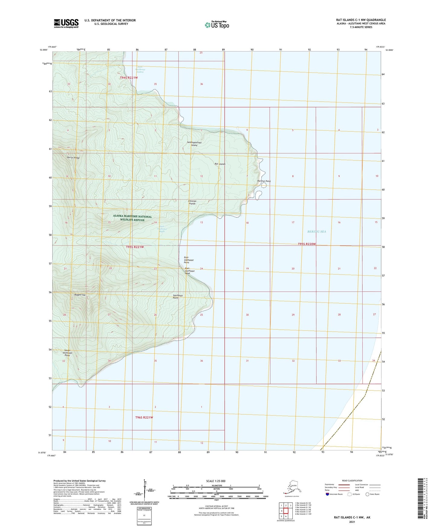 Rat Islands C-1 NW Alaska US Topo Map Image