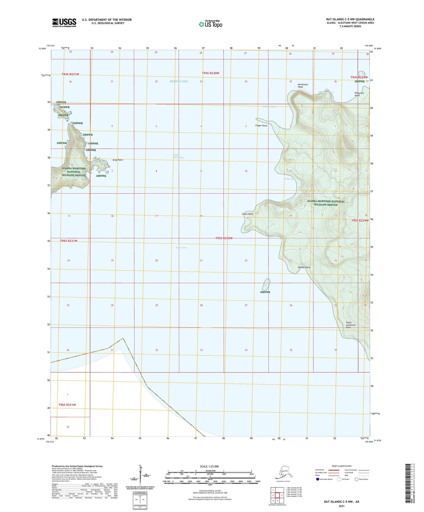 Rat Islands C-5 NW Alaska US Topo Map Image