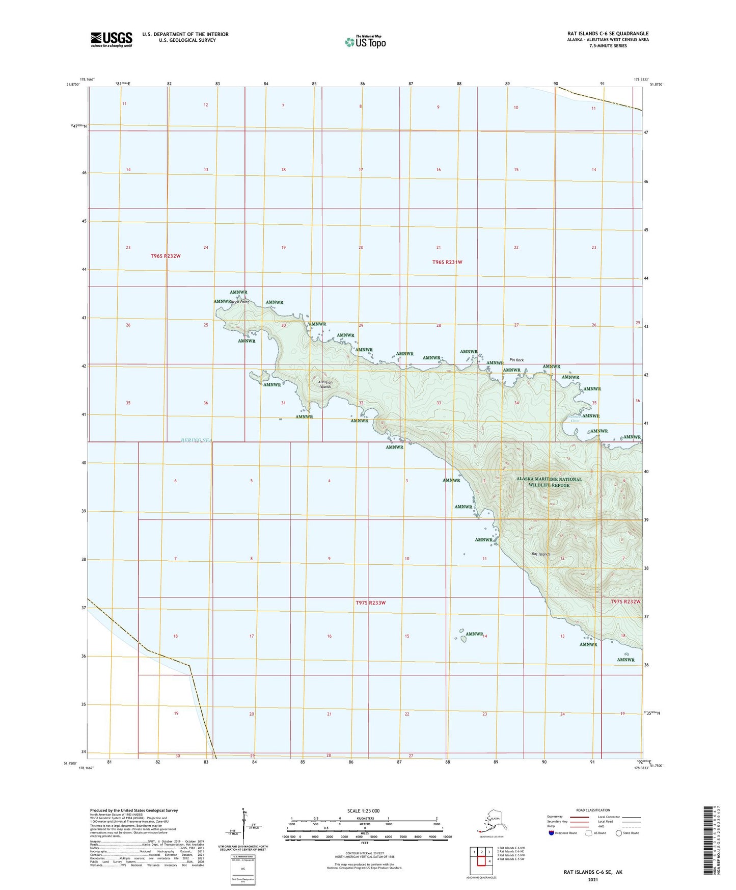Rat Islands C-6 SE Alaska US Topo Map Image