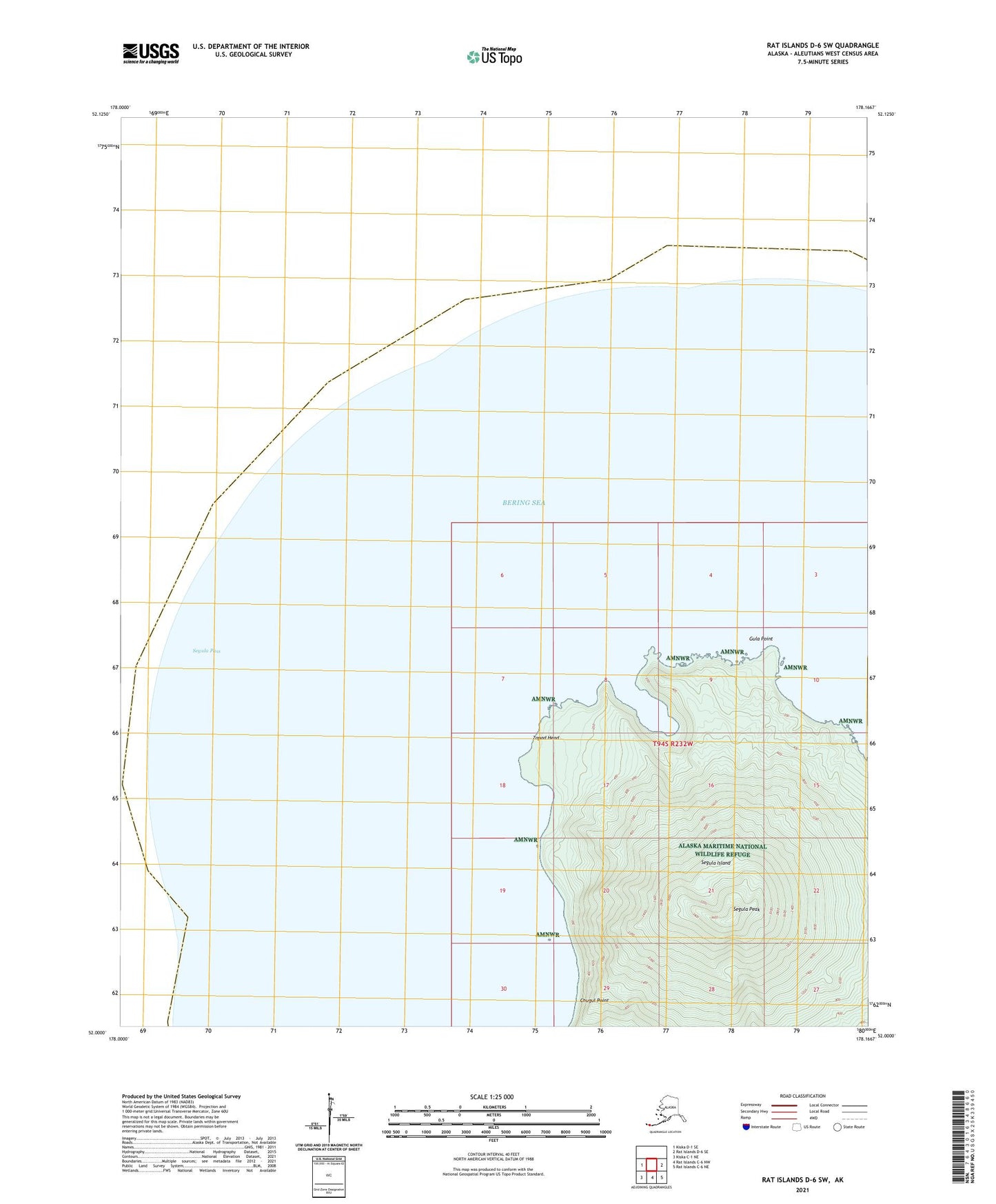 Rat Islands D-6 SW Alaska US Topo Map Image