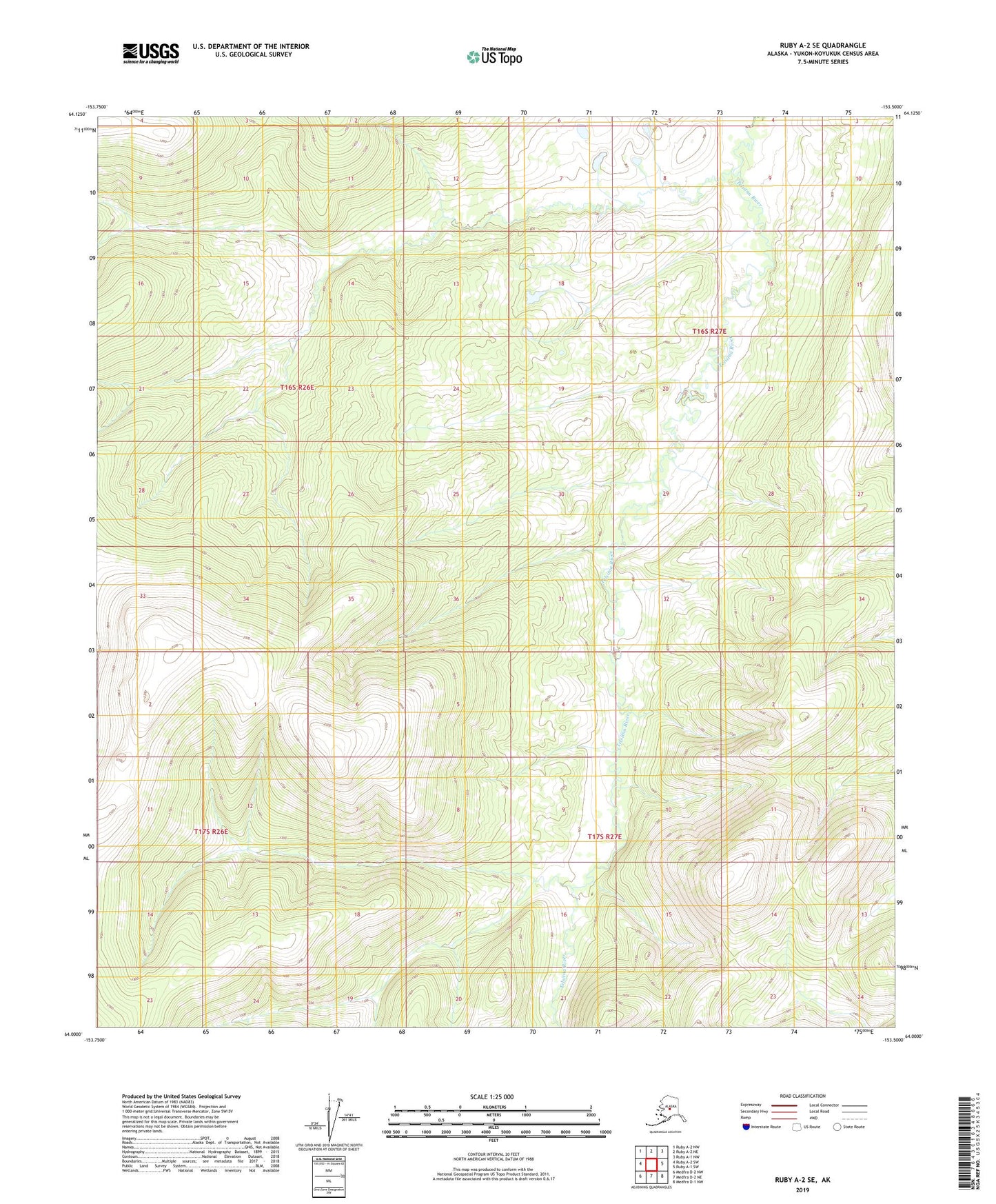 Ruby A-2 SE Alaska US Topo Map Image