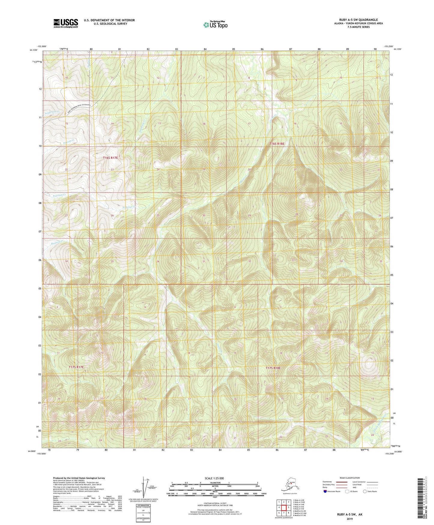Ruby A-5 SW Alaska US Topo Map Image