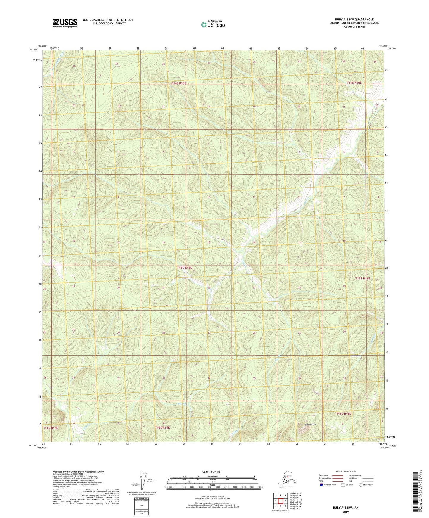 Ruby A-6 NW Alaska US Topo Map Image