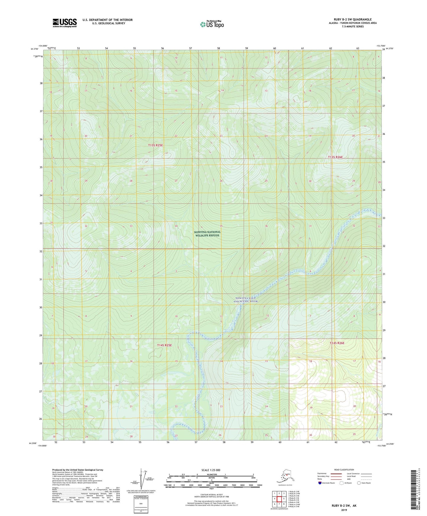 Ruby B-2 SW Alaska US Topo Map Image
