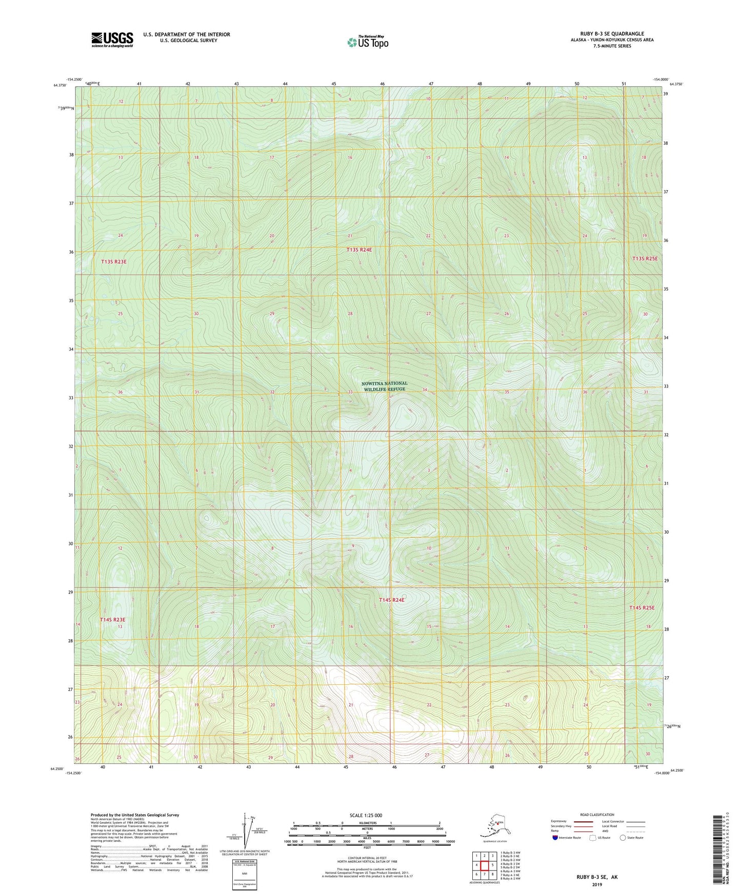 Ruby B-3 SE Alaska US Topo Map Image
