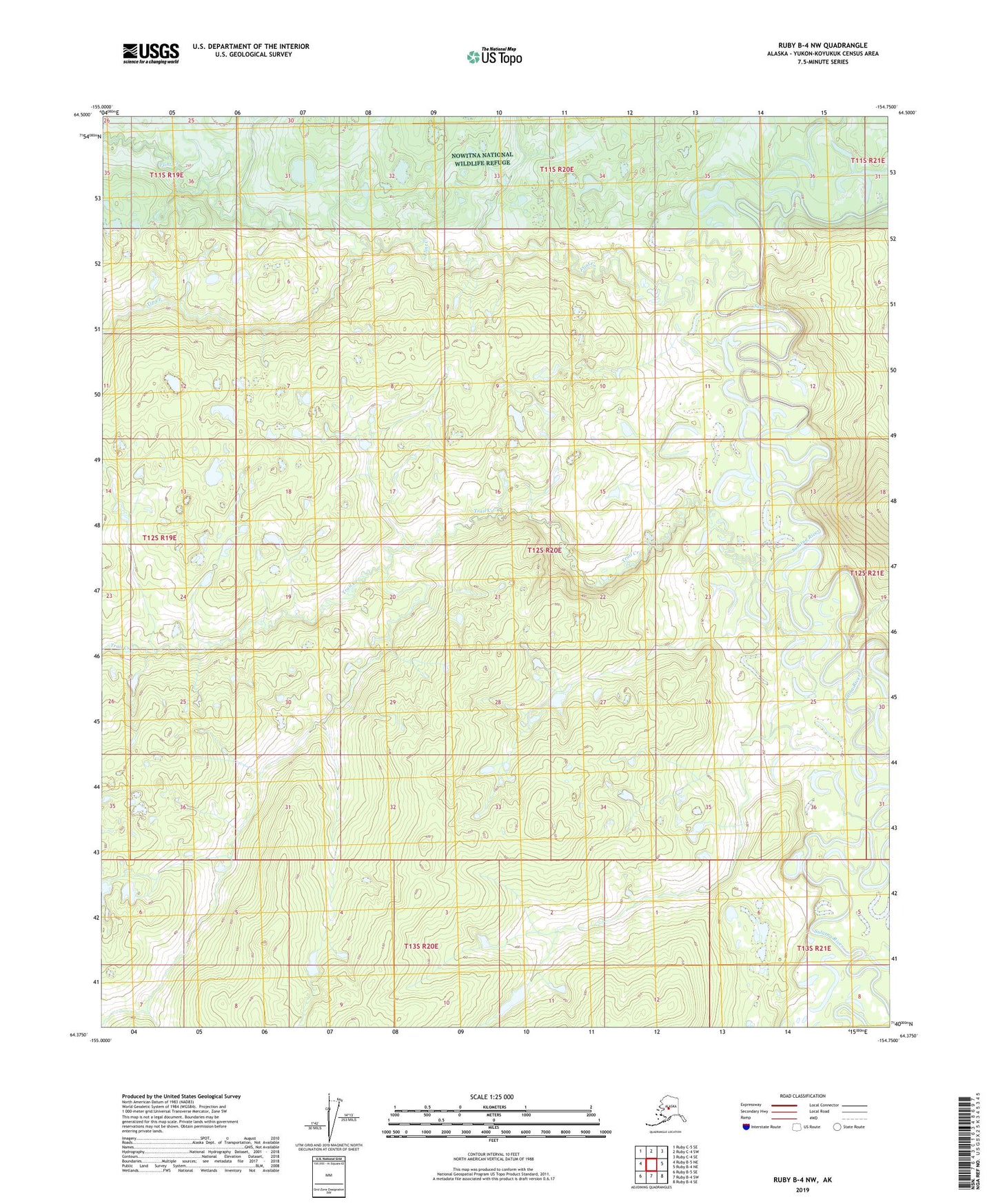 Ruby B-4 NW Alaska US Topo Map Image