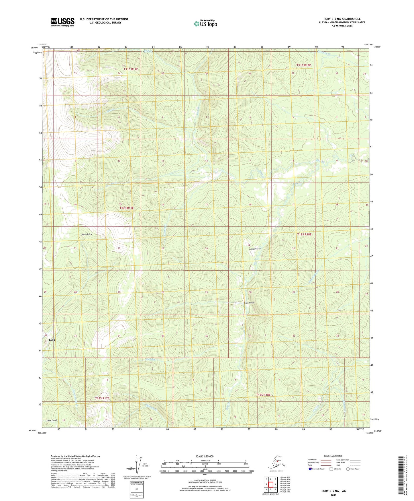 Ruby B-5 NW Alaska US Topo Map Image