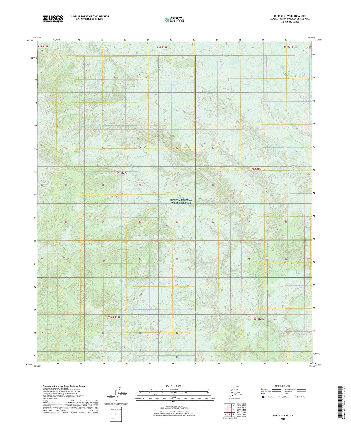 Ruby C-1 NW Alaska US Topo Map Image