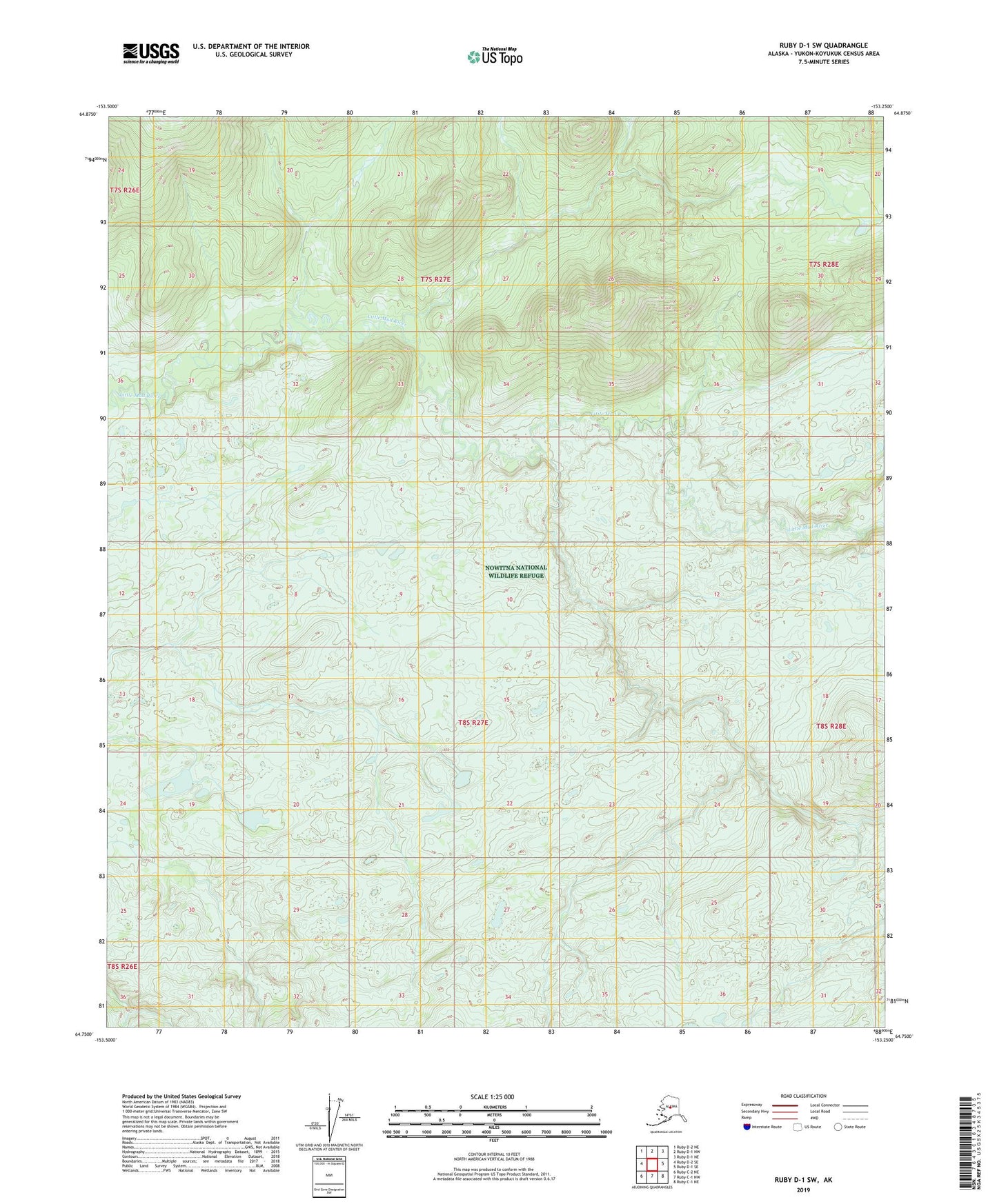 Ruby D-1 SW Alaska US Topo Map Image