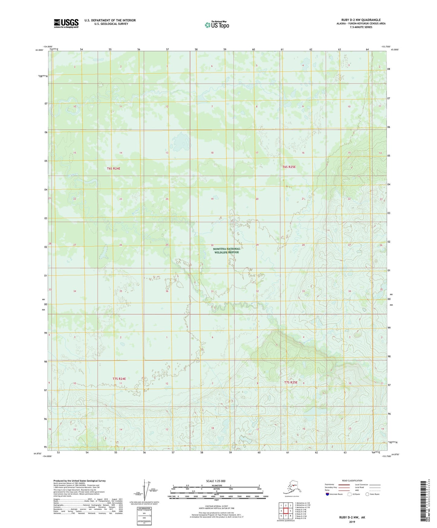 Ruby D-2 NW Alaska US Topo Map Image