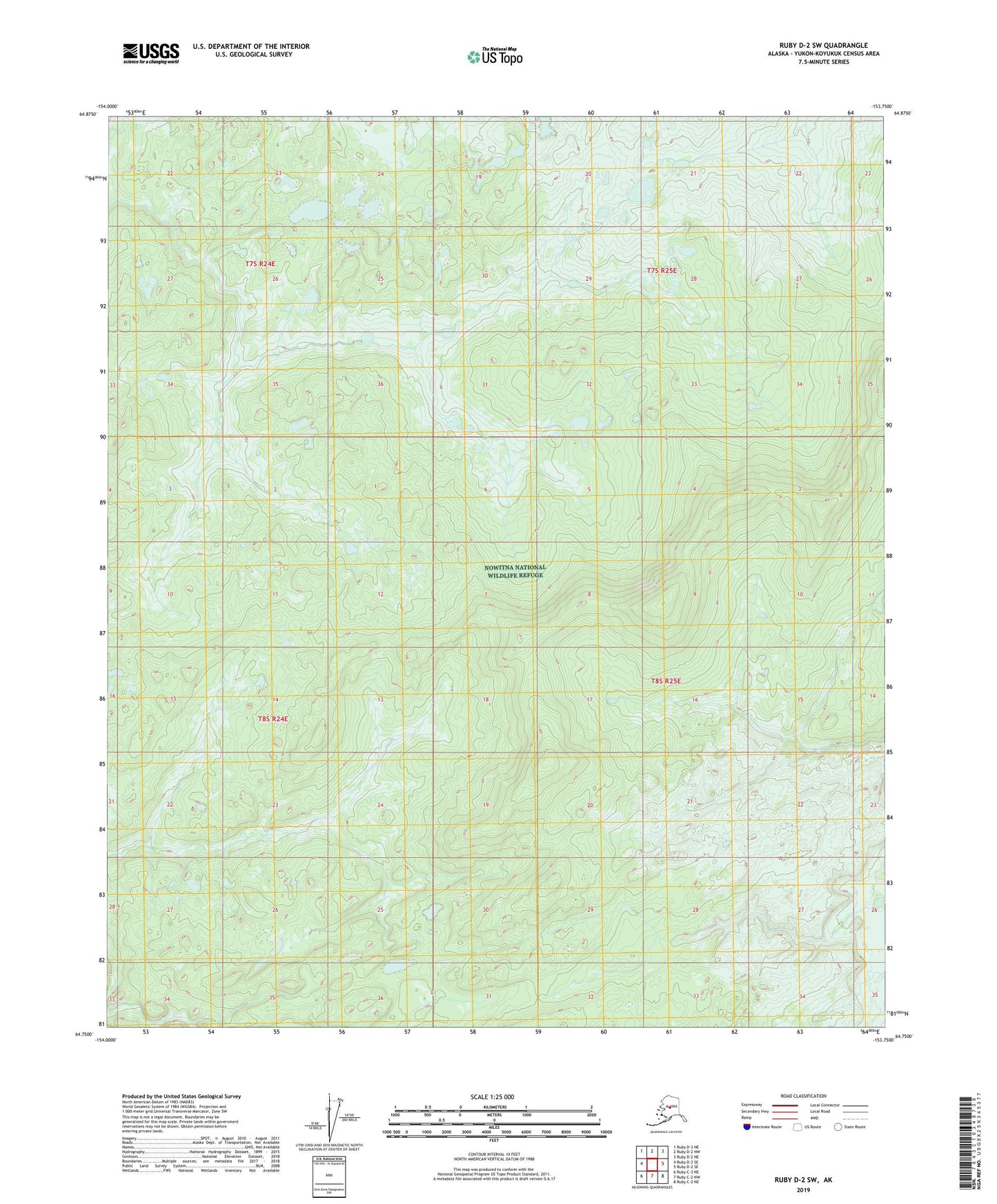 Ruby D-2 SW Alaska US Topo Map Image