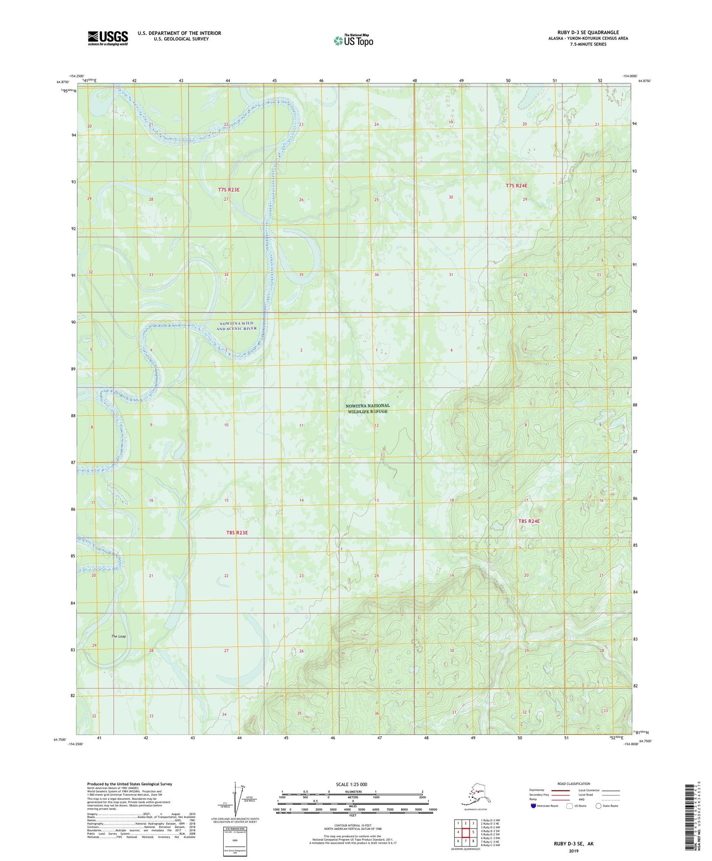 Ruby D-3 SE Alaska US Topo Map Image