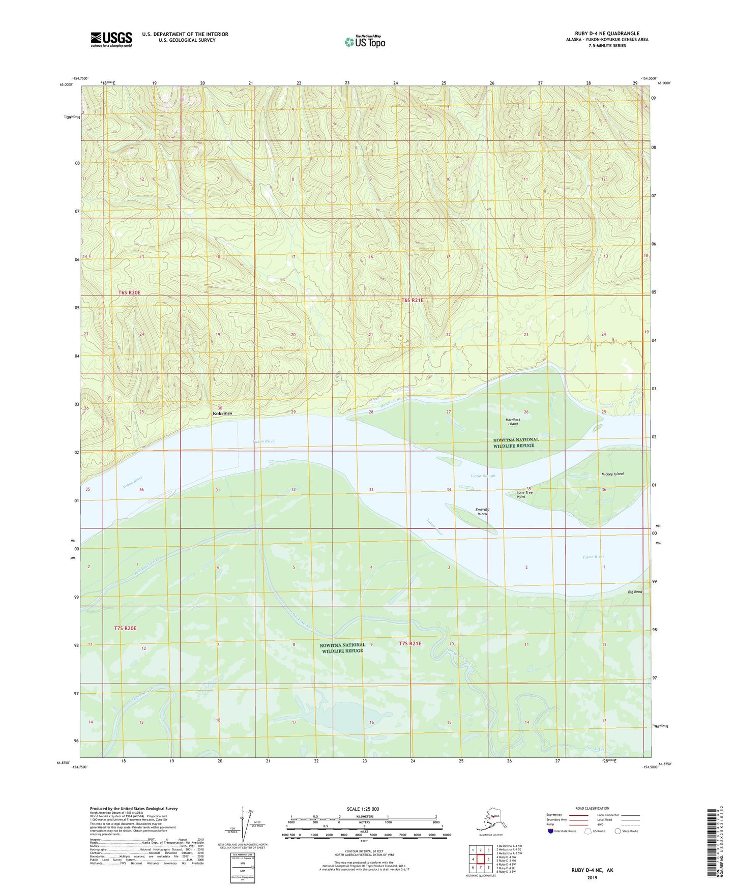 Ruby D-4 NE Alaska US Topo Map Image
