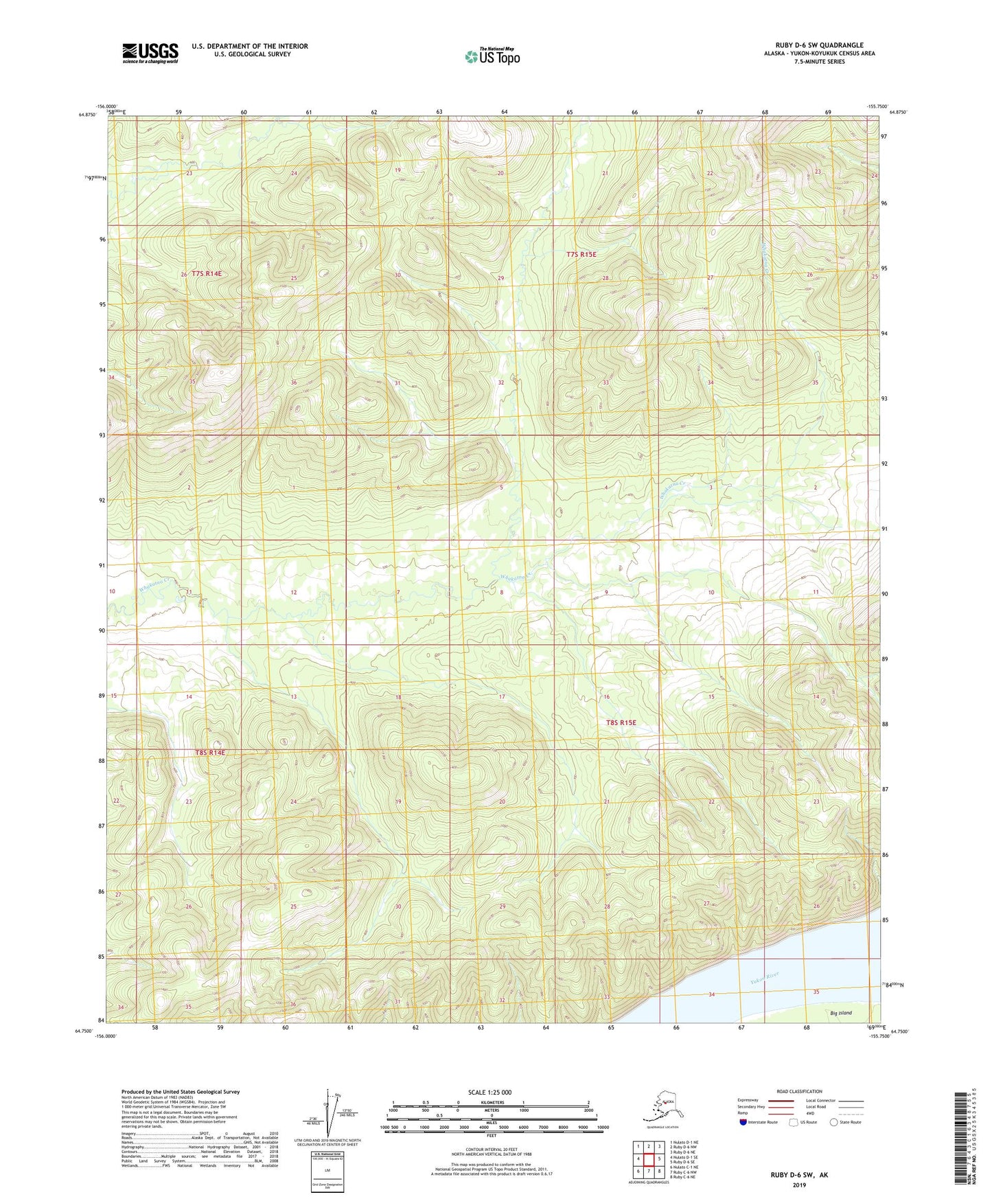 Ruby D-6 SW Alaska US Topo Map Image