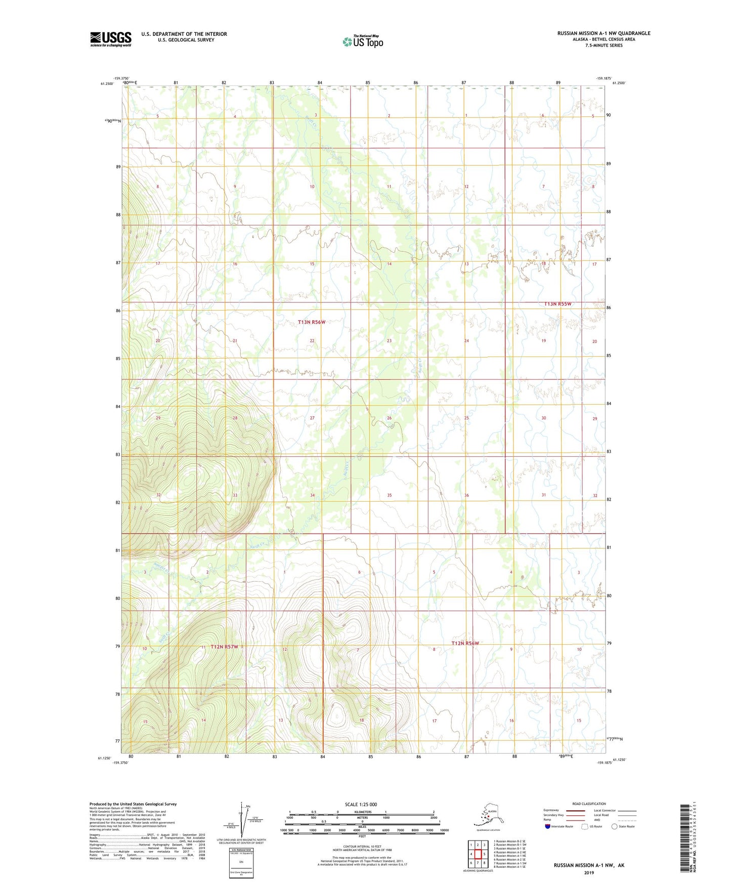 Russian Mission A-1 NW Alaska US Topo Map Image