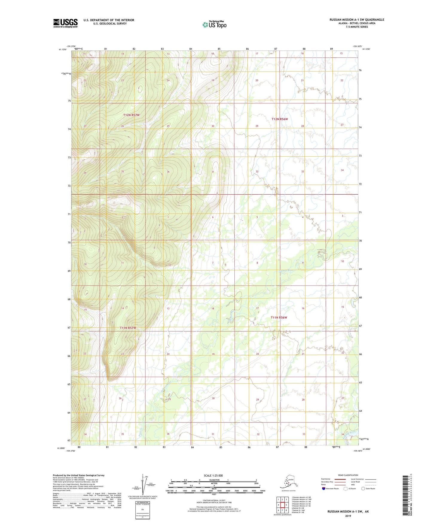Russian Mission A-1 SW Alaska US Topo Map Image