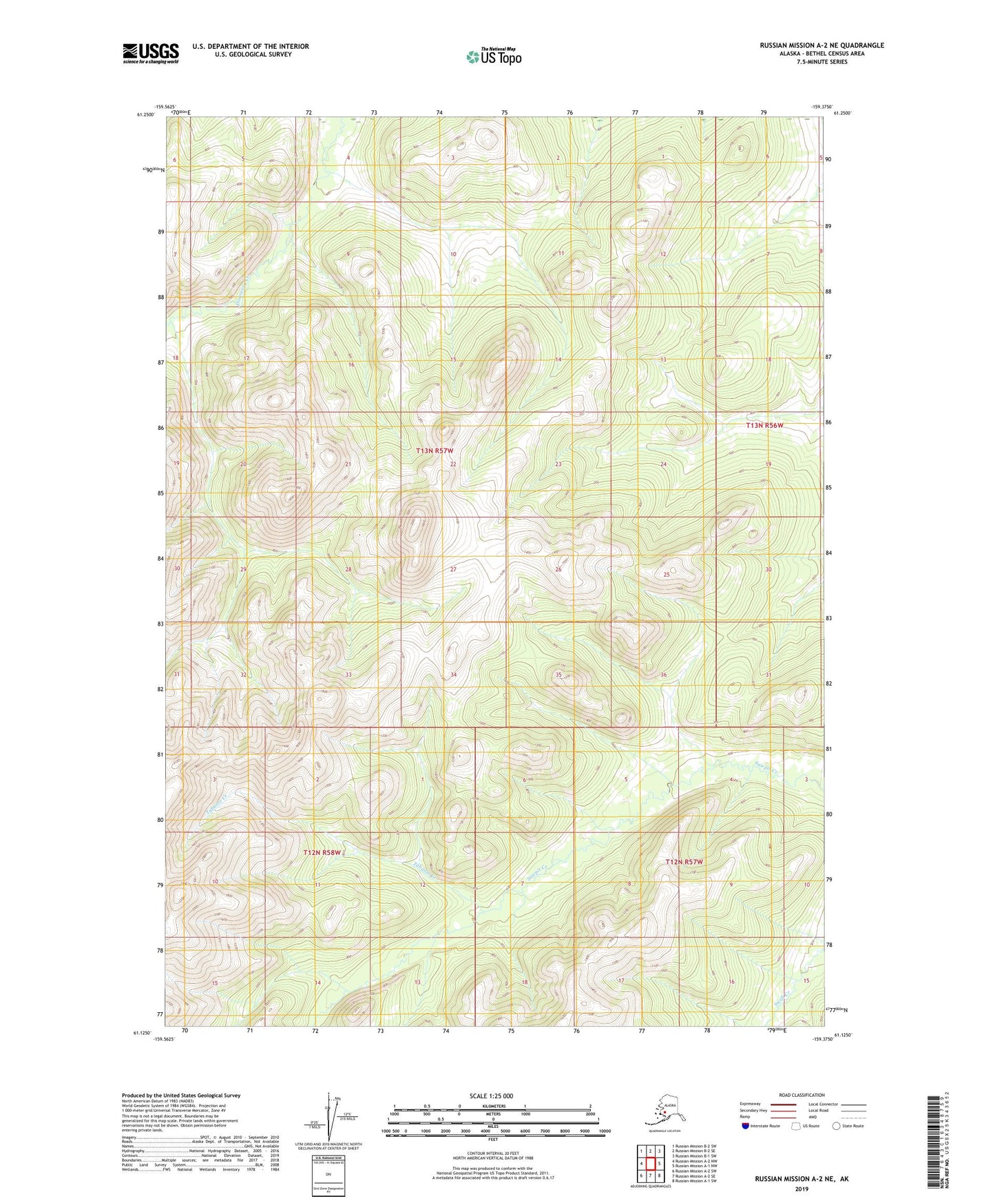 Russian Mission A-2 NE Alaska US Topo Map Image