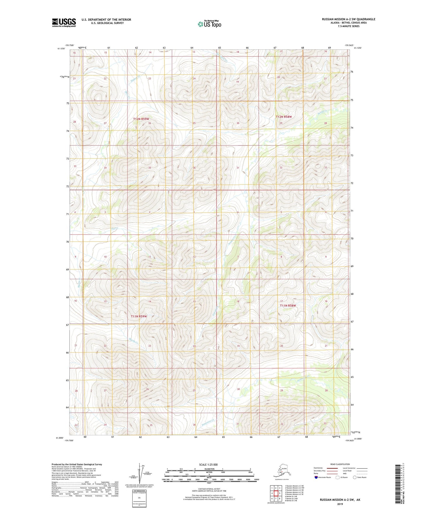Russian Mission A-2 SW Alaska US Topo Map Image