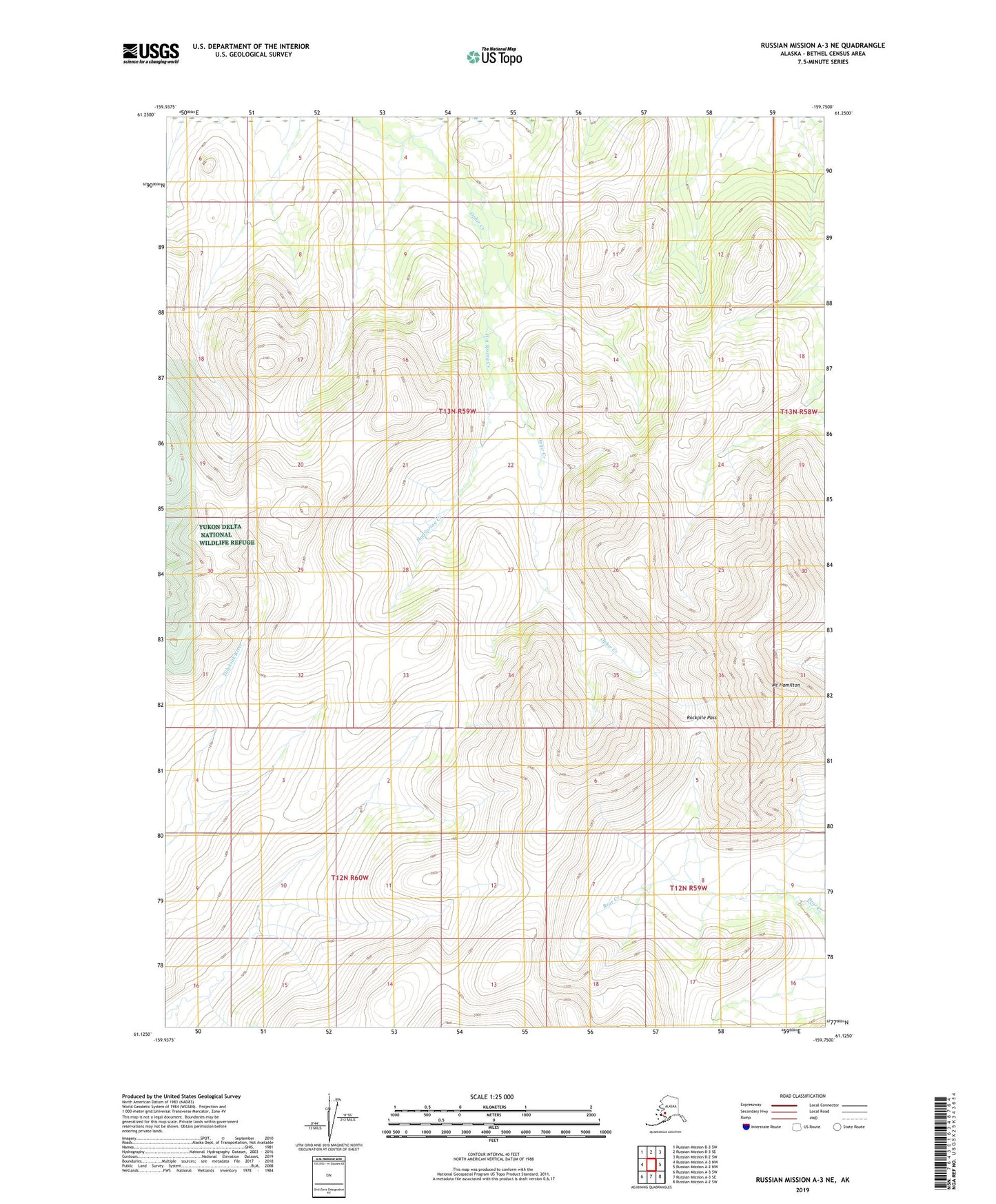 Russian Mission A-3 NE Alaska US Topo Map Image