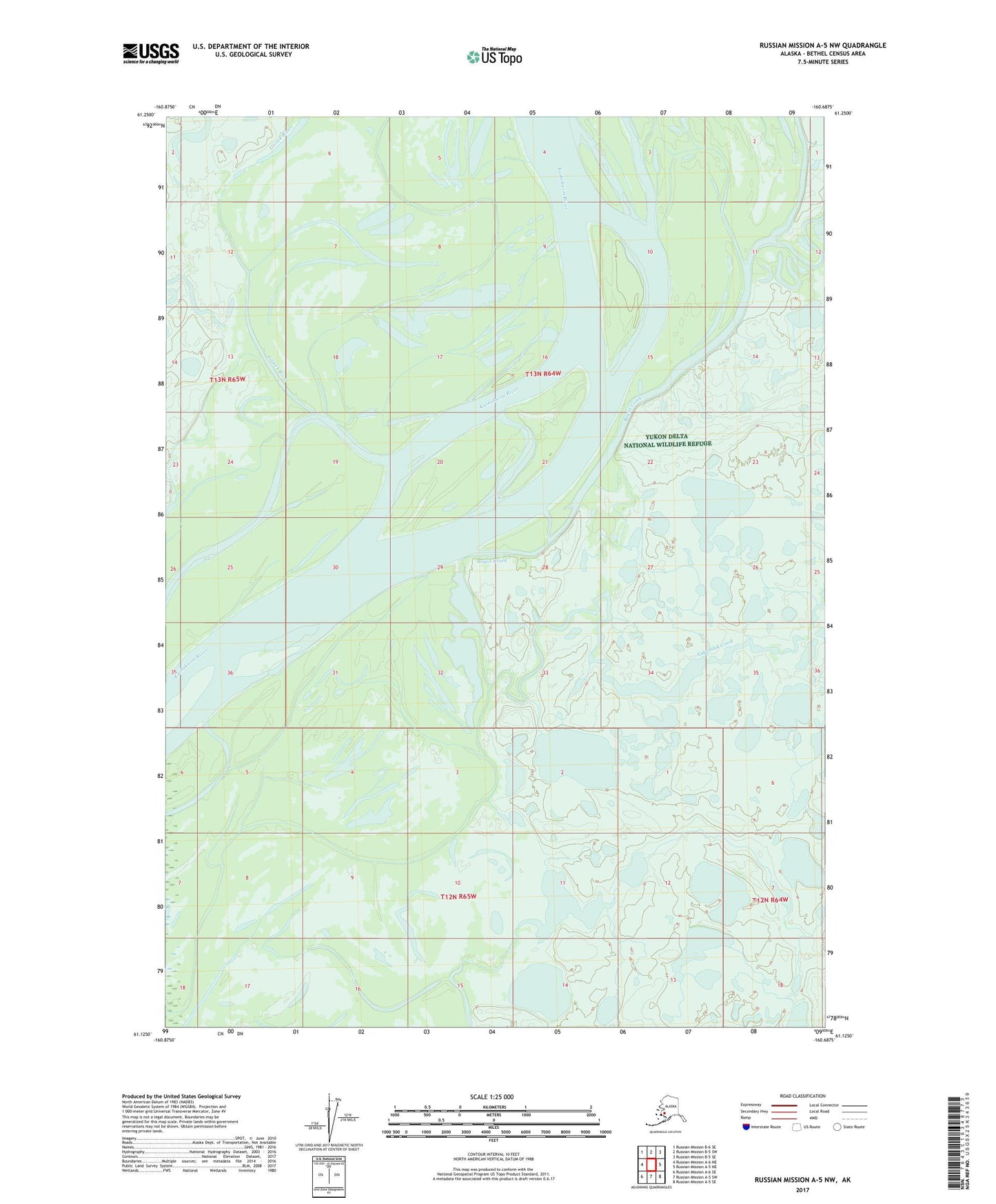 Russian Mission A-5 NW Alaska US Topo Map Image