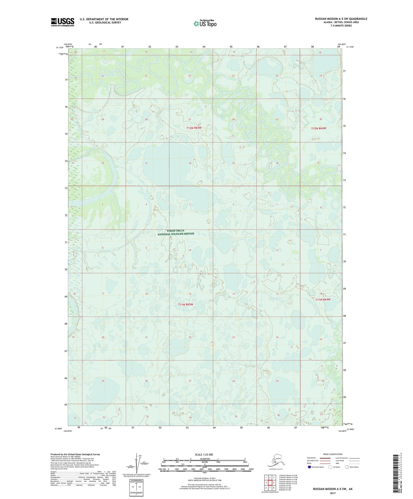 Russian Mission A-5 SW Alaska US Topo Map Image