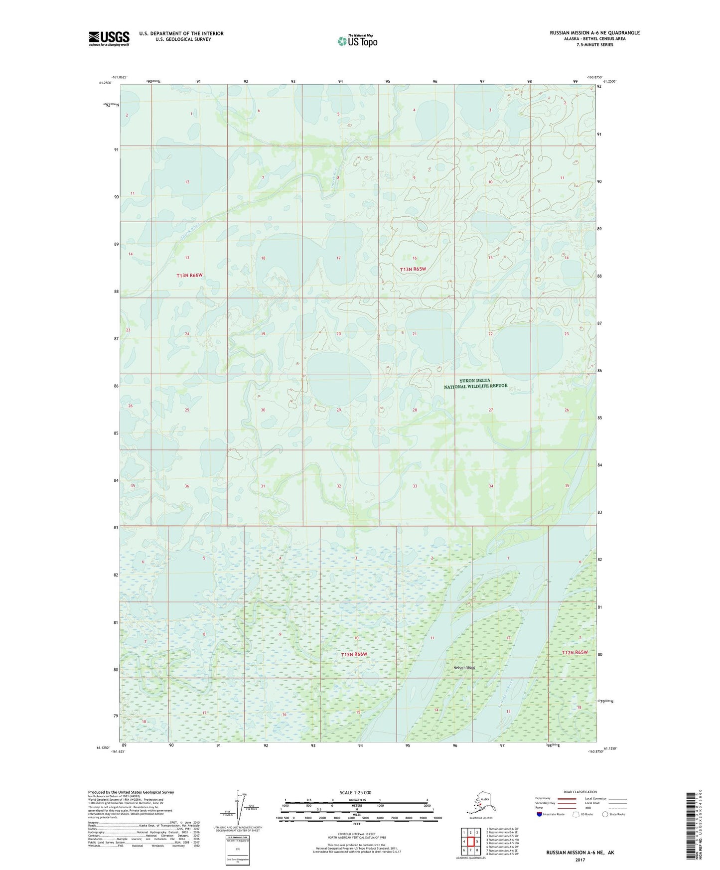 Russian Mission A-6 NE Alaska US Topo Map Image