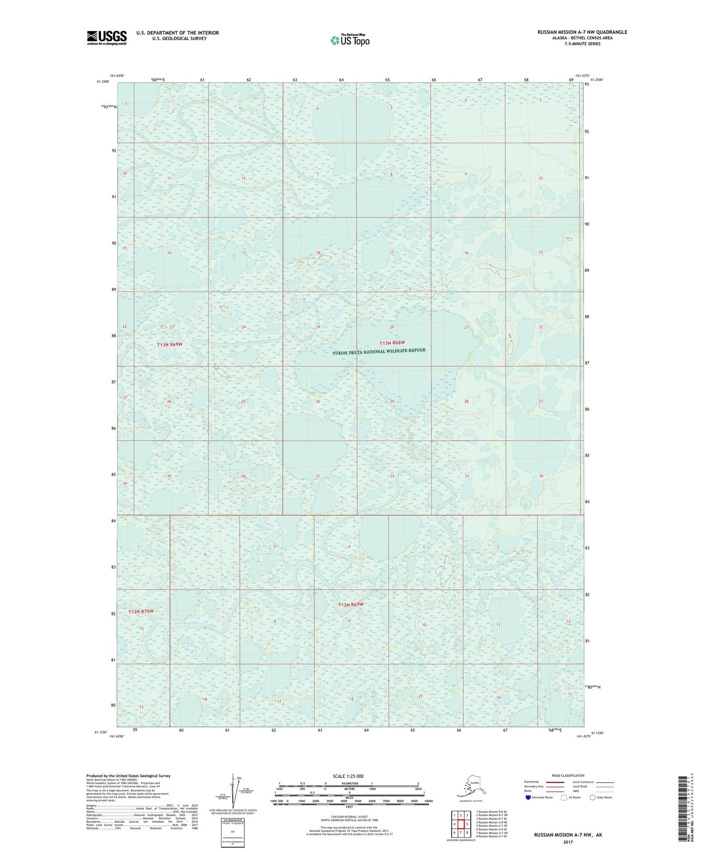 Russian Mission A-7 NW Alaska US Topo Map Image