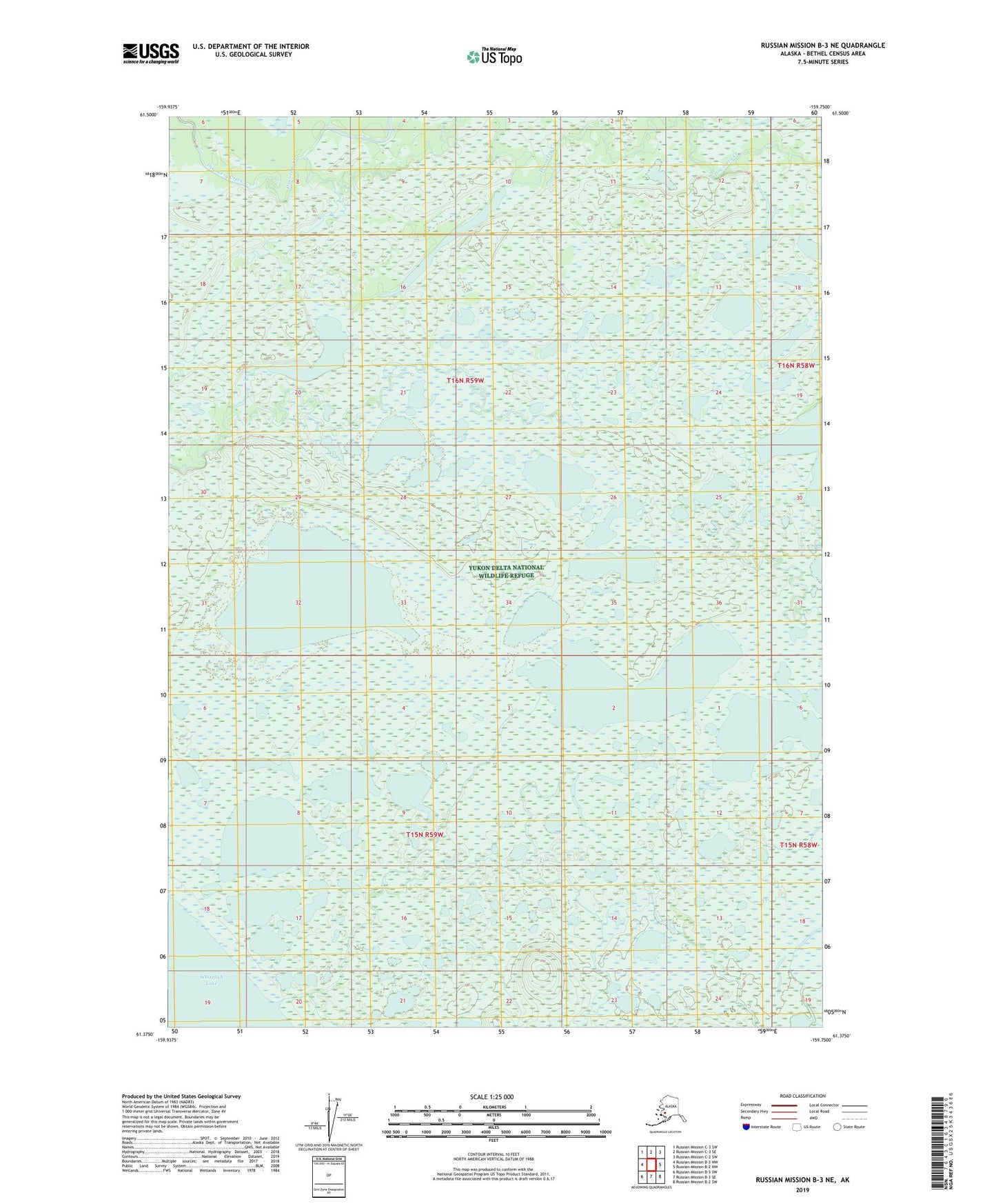 Russian Mission B-3 NE Alaska US Topo Map Image