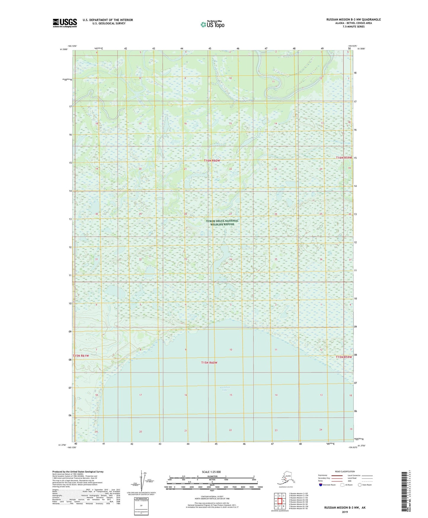 Russian Mission B-3 NW Alaska US Topo Map Image