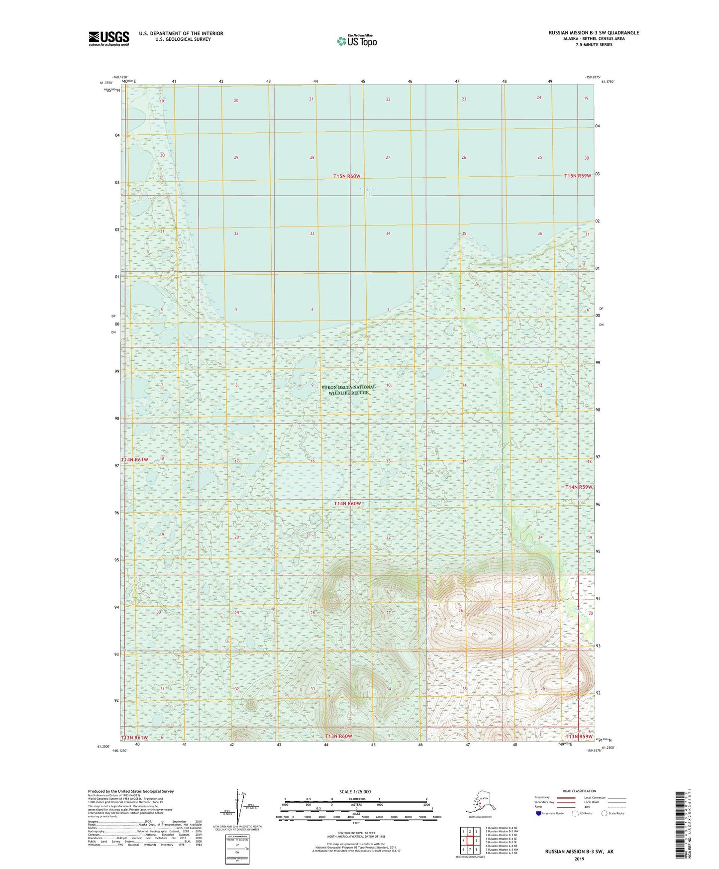 Russian Mission B-3 SW Alaska US Topo Map Image