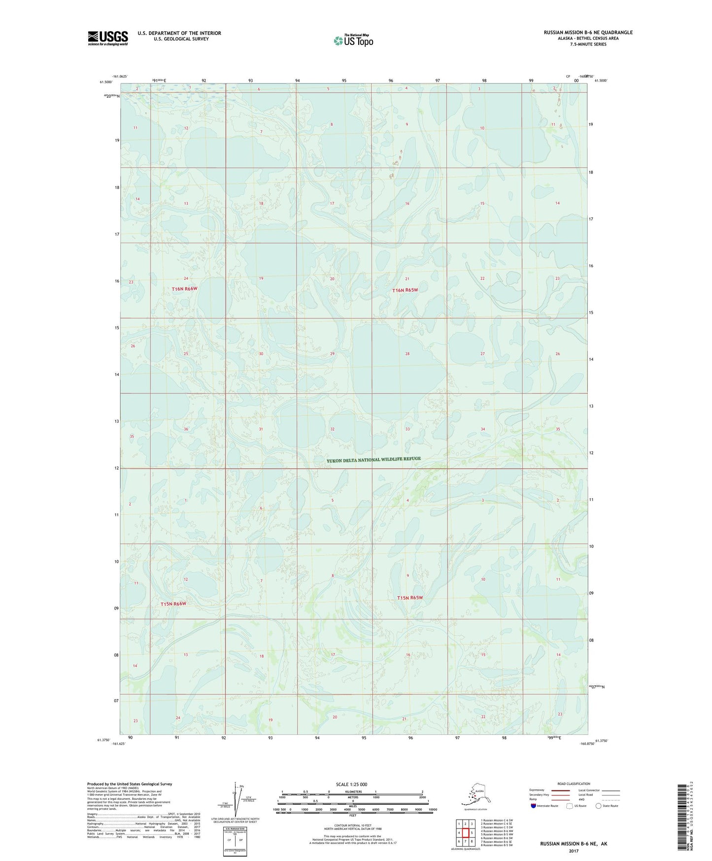 Russian Mission B-6 NE Alaska US Topo Map Image